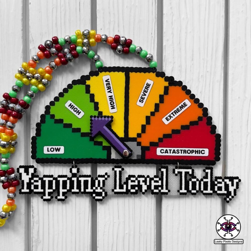 Yapping Level Today Perler Necklace by Leaky Pixels